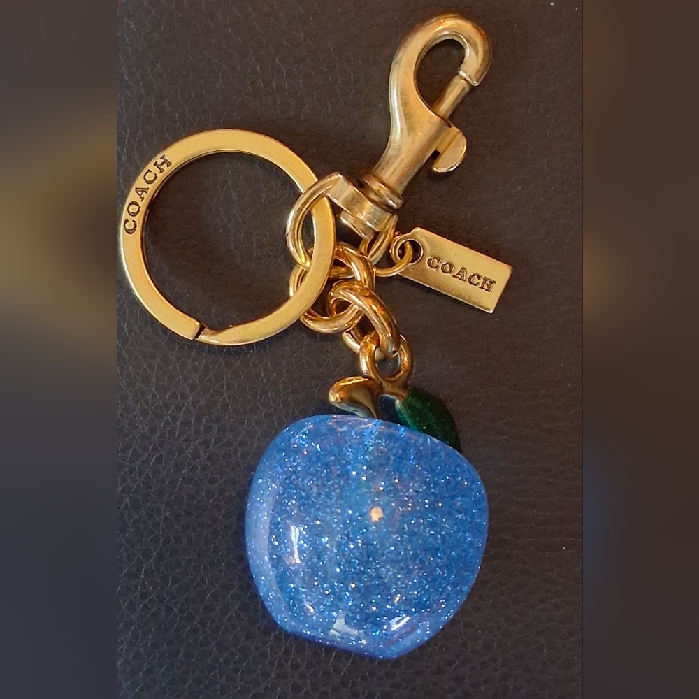 BLUE APPLE COACH BAG CHARM/ KEYCHAIN.